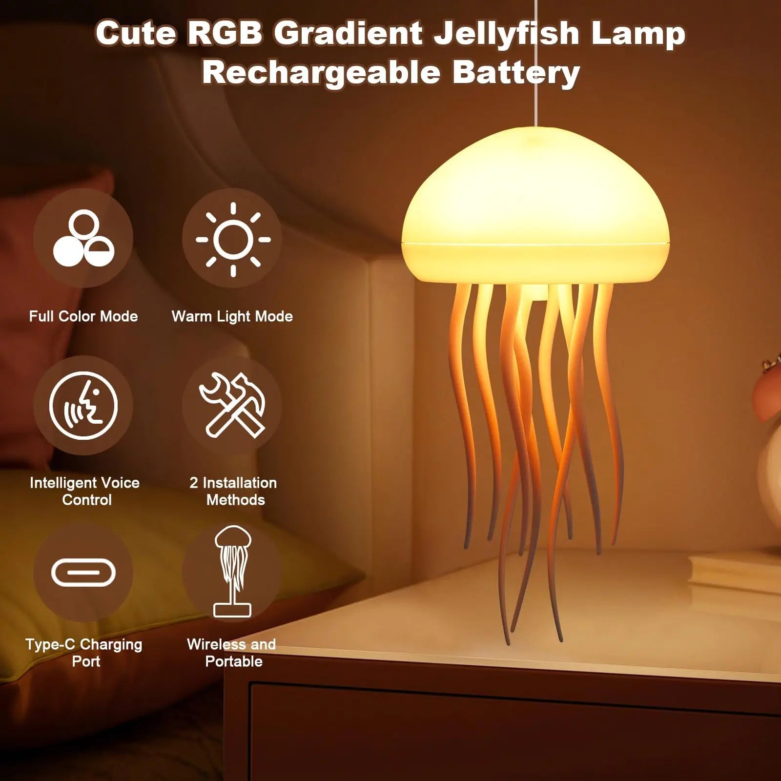Jellyfish RGB Lamp Voice Control